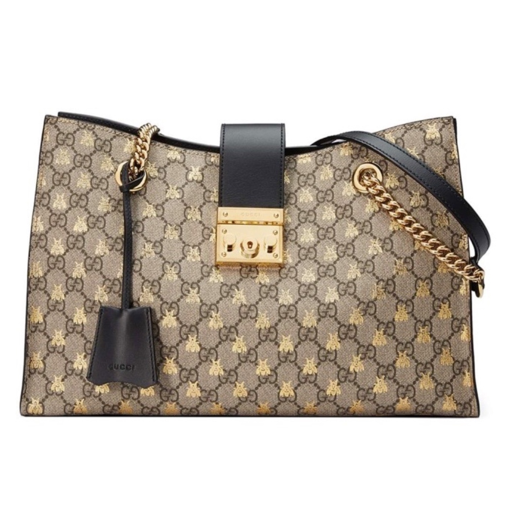 SOLD NEW Gucci Padlock Supreme Canvas Bees Medium